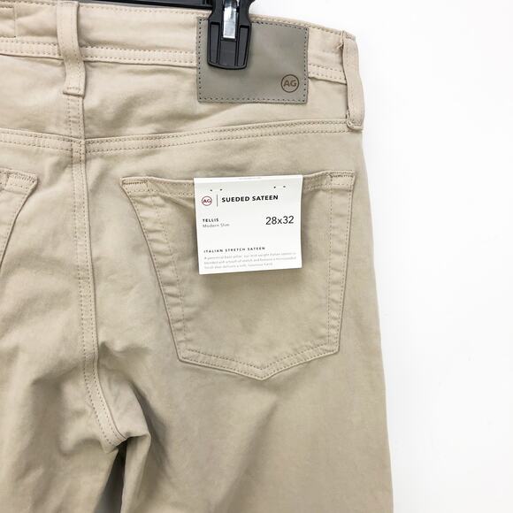 AG Adriano Goldschmeid Mens Tellis Twill Pants 28x32 Tan Khaki Slim Fit NWT - Picture 5 of 9